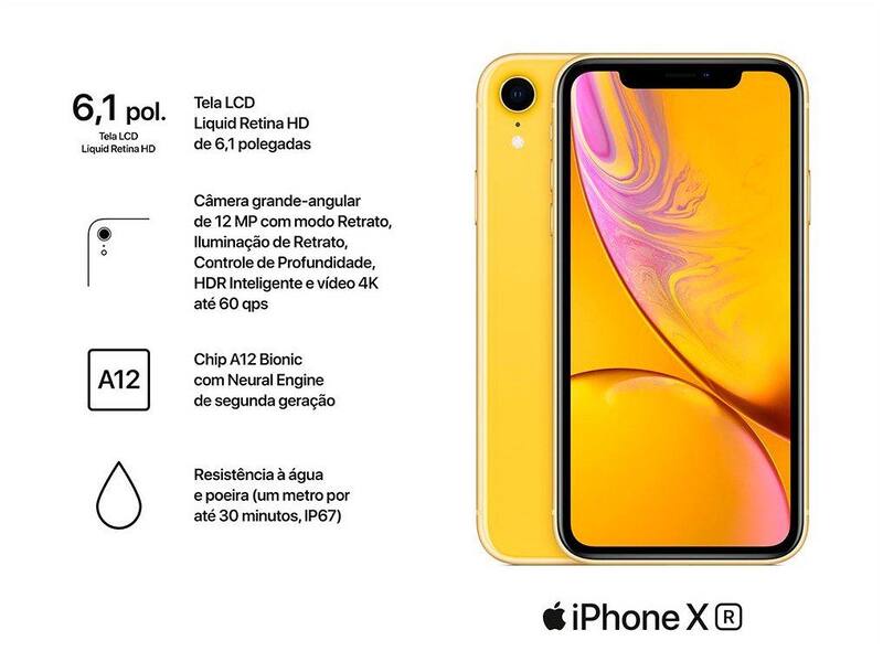 iPhone XR Apple 128GB Amarelo 6,1” 12MP iO - iPhone - Magazine Luiza